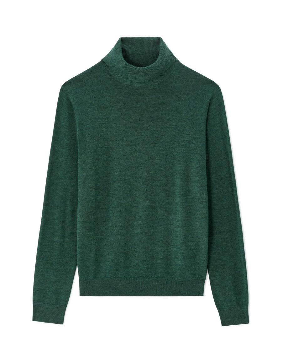 schmal geschnittener rollkragenpullover 100 merinowolle