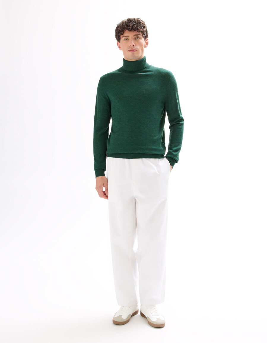 schmal geschnittener rollkragenpullover 100 merinowolle