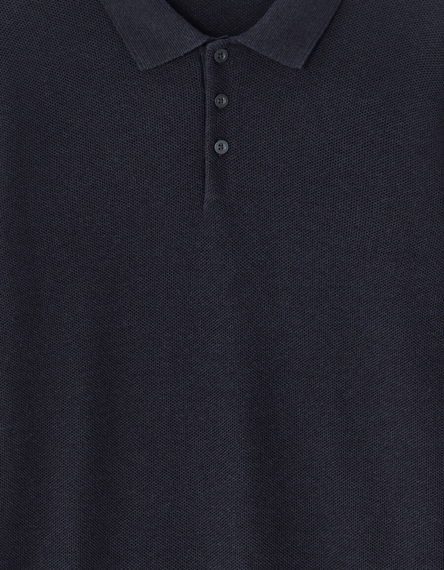 schmal geschnittener polo-pullover aus 100 baumwolle