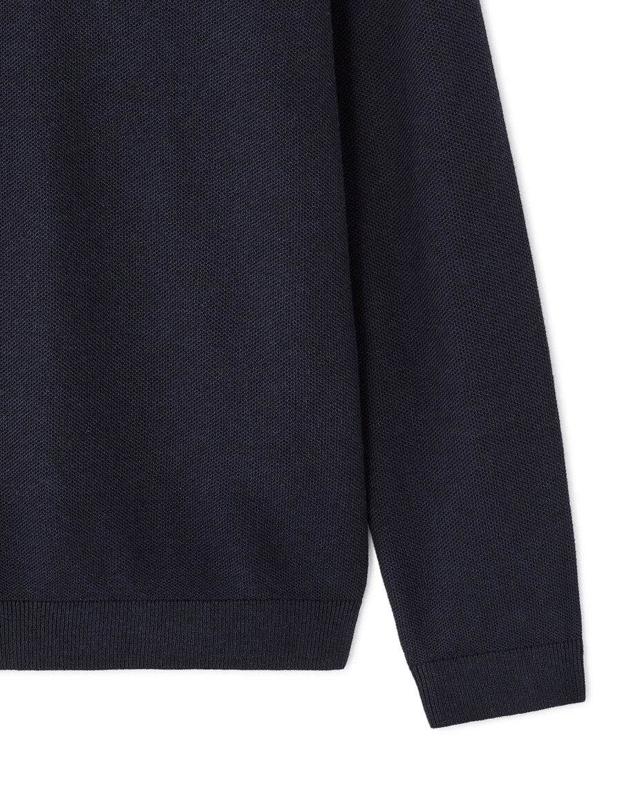 schmal geschnittener polo-pullover aus 100 baumwolle