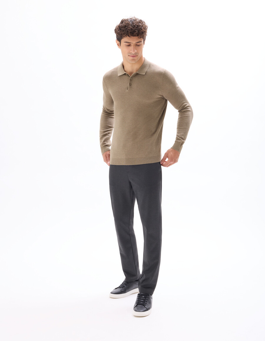 schmal geschnittener polopullover 100 baumwolle