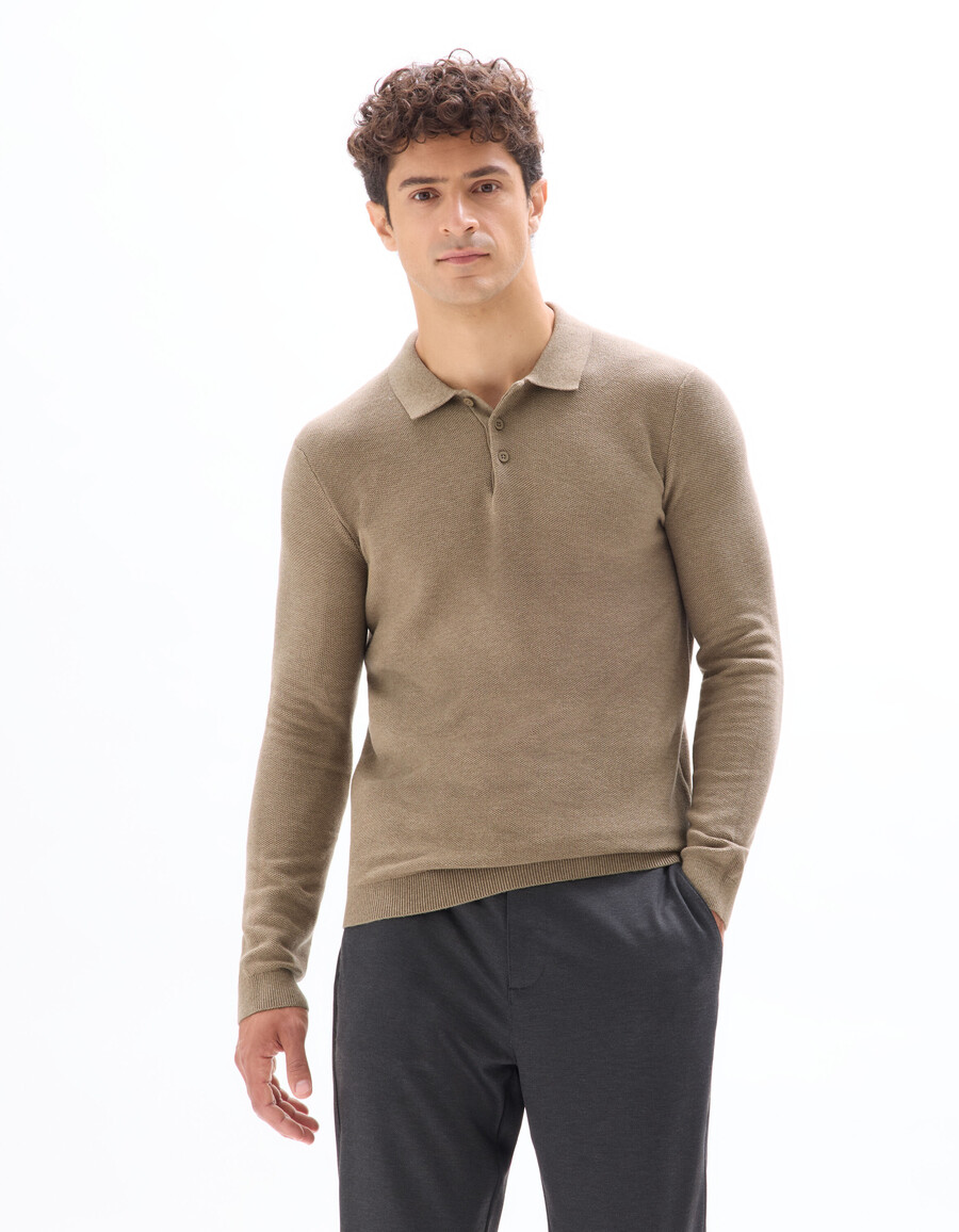 schmal geschnittener polopullover 100 baumwolle