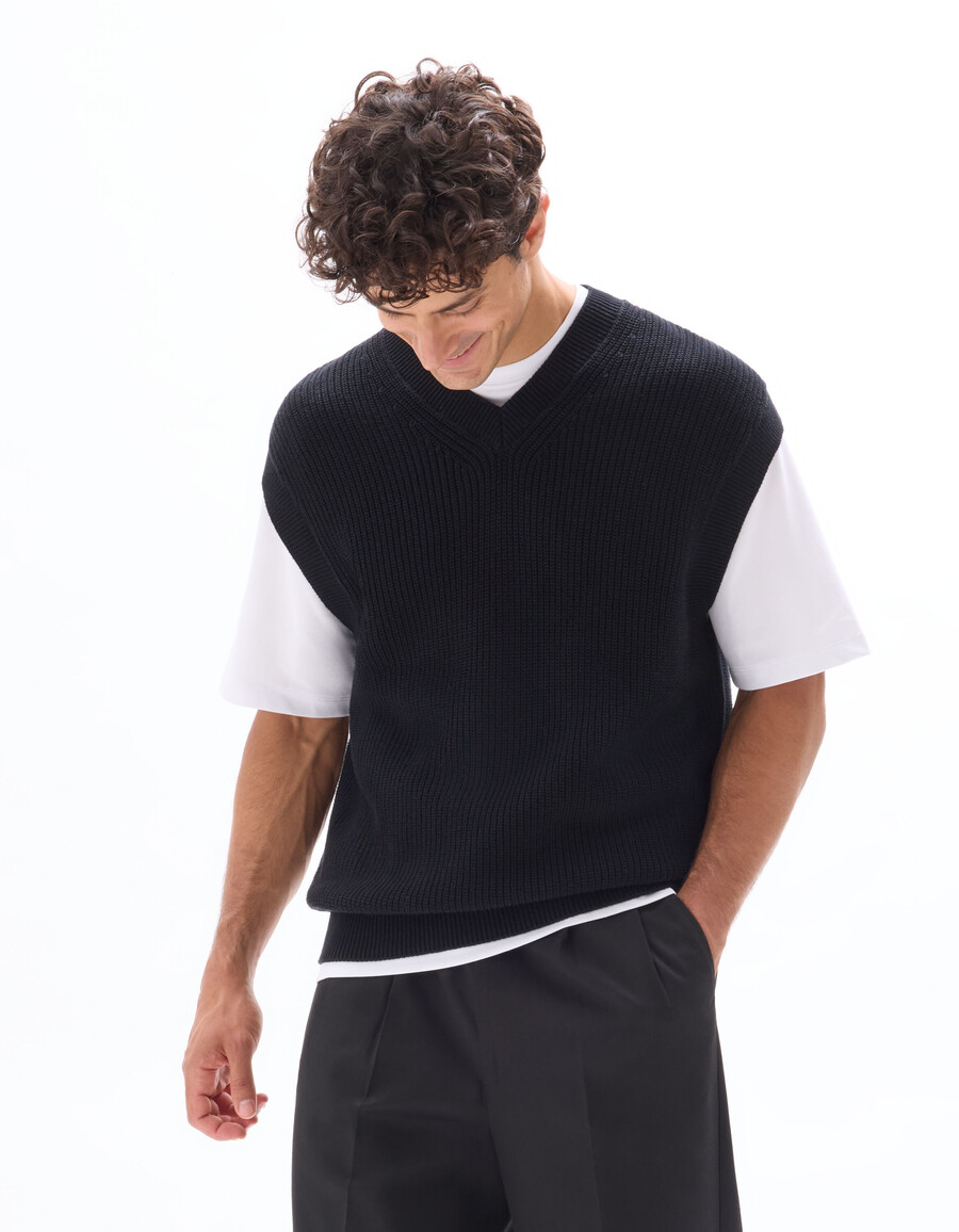 v-ausschnitt-pullover aus 100 baumwolle perlstrick