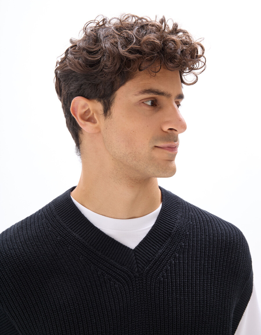 v-ausschnitt-pullover aus 100 baumwolle perlstrick