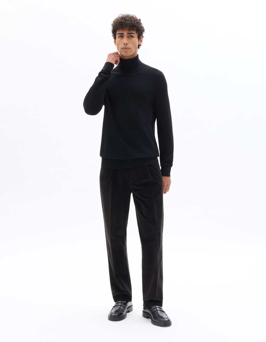 rollkragenpullover aus piqué 100 baumwolle