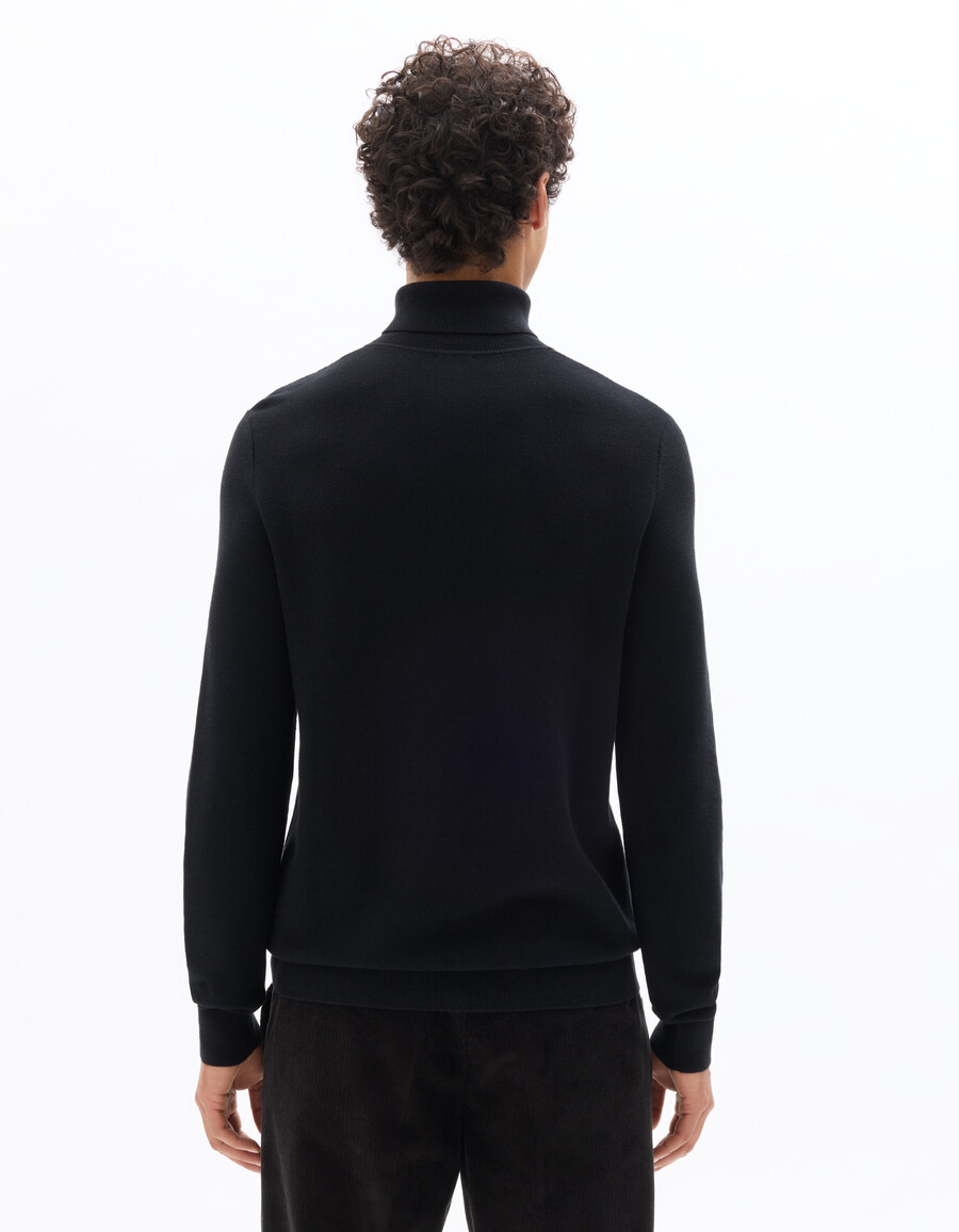 rollkragenpullover aus piqué 100 baumwolle