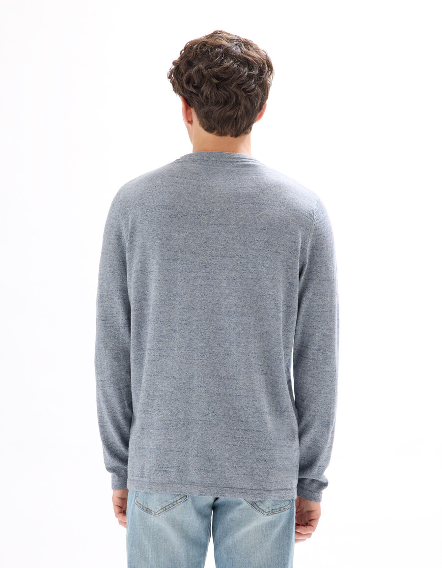 henley-pullover aus baumwollmischgewebe