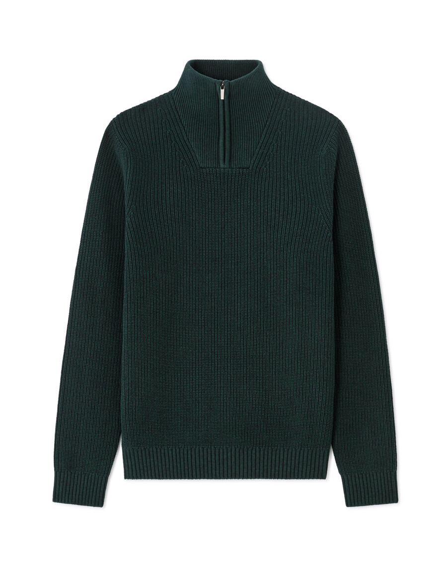 normal geschnittener pullover mit reißverschluss am kragen 100 baumwolle