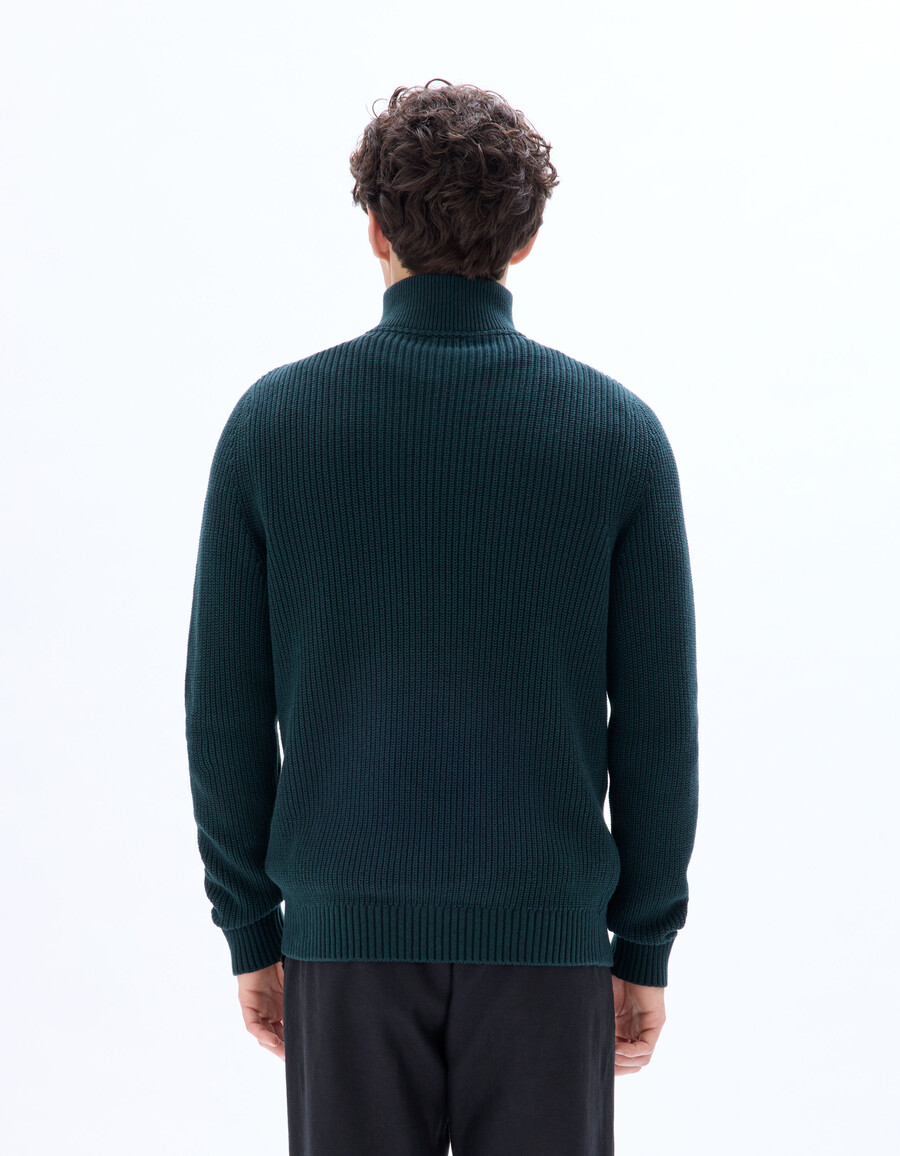 normal geschnittener pullover mit reißverschluss am kragen 100 baumwolle