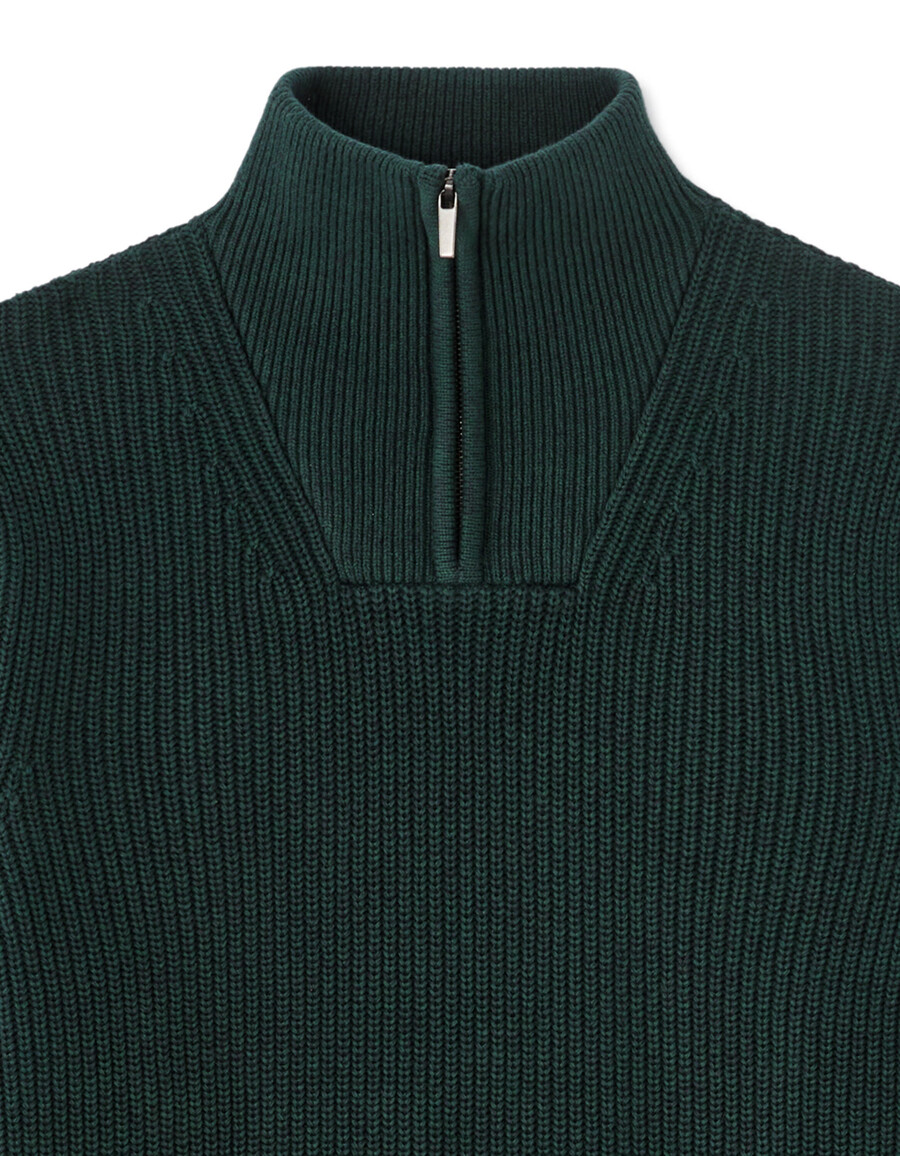 normal geschnittener pullover mit reißverschluss am kragen 100 baumwolle