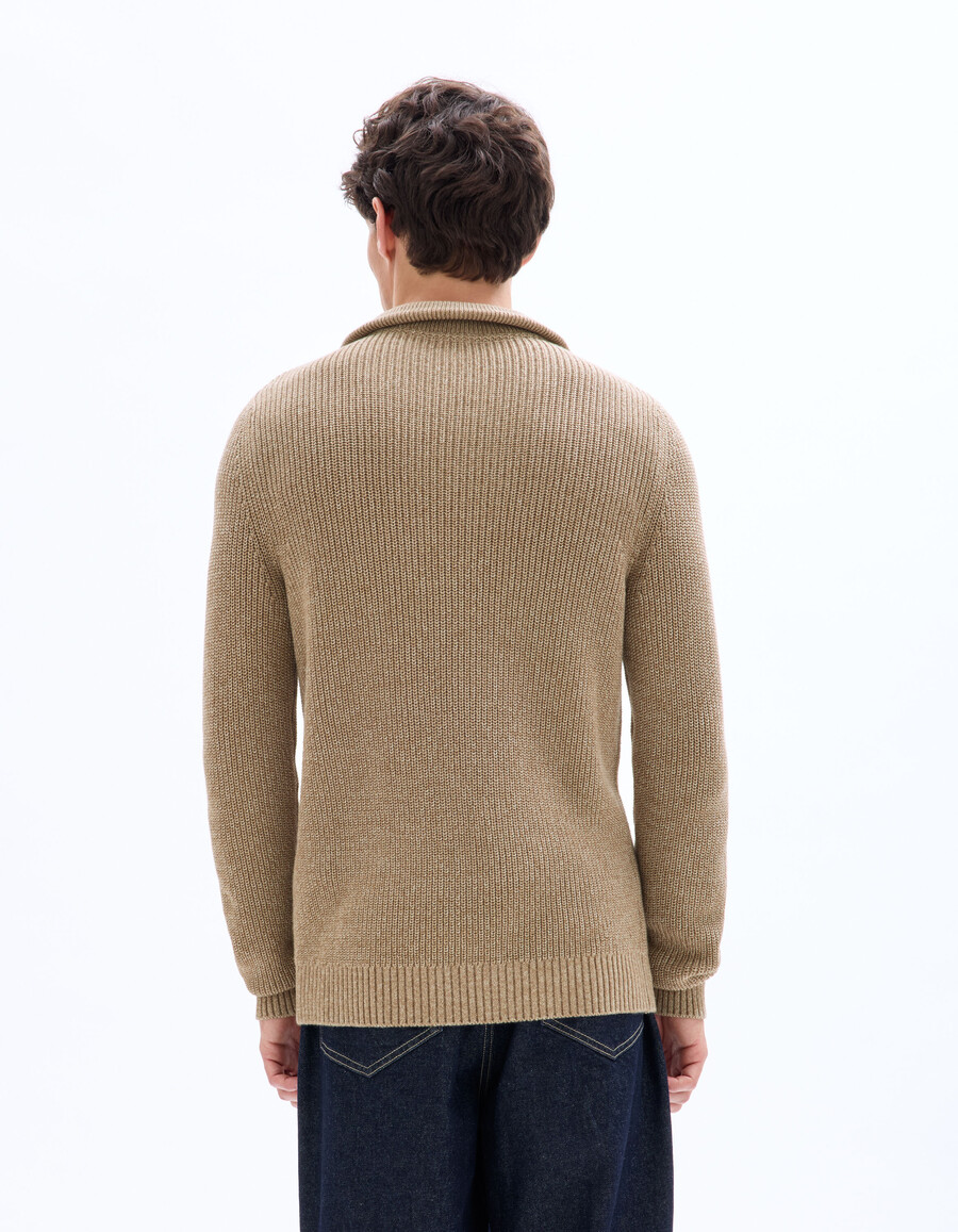 regulärer pullover mit reißverschlusskragen 100 baumwolle