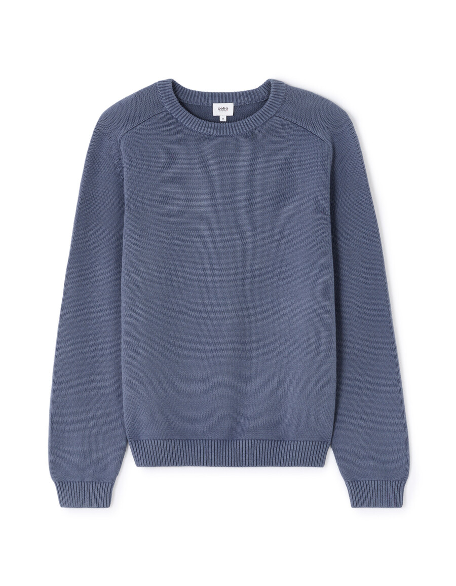 einfarbiger rundhalspullover aus 100 baumwolle