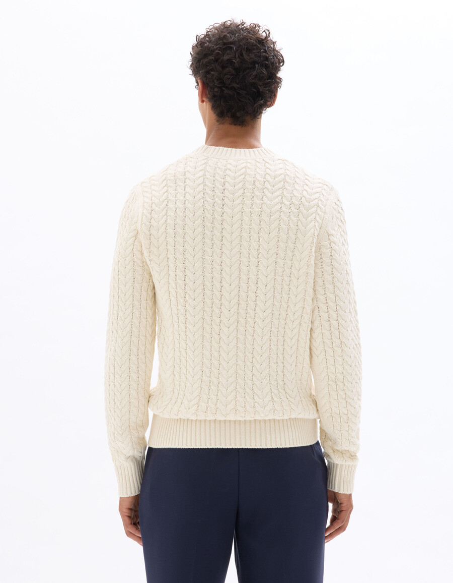 rundhals-strickpullover aus baumwollmischung