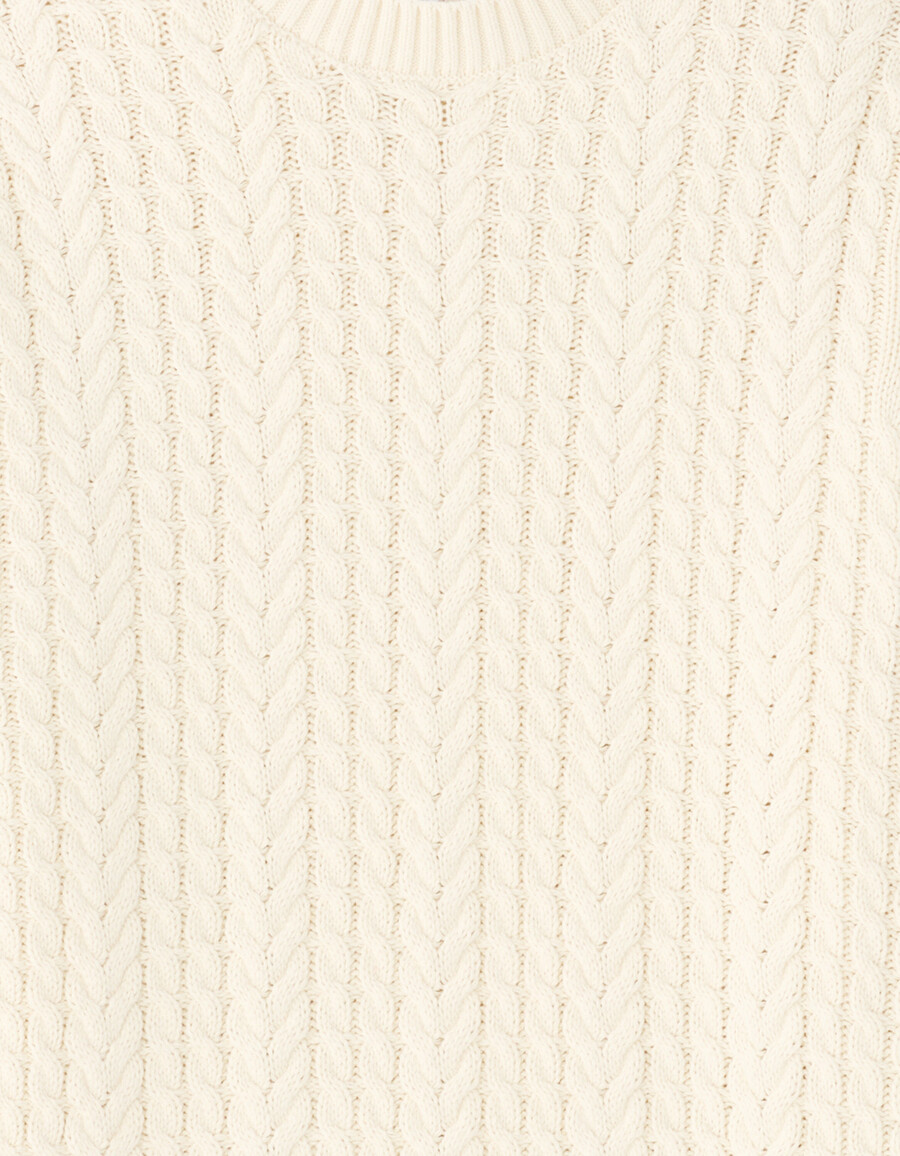 rundhals-strickpullover aus baumwollmischung