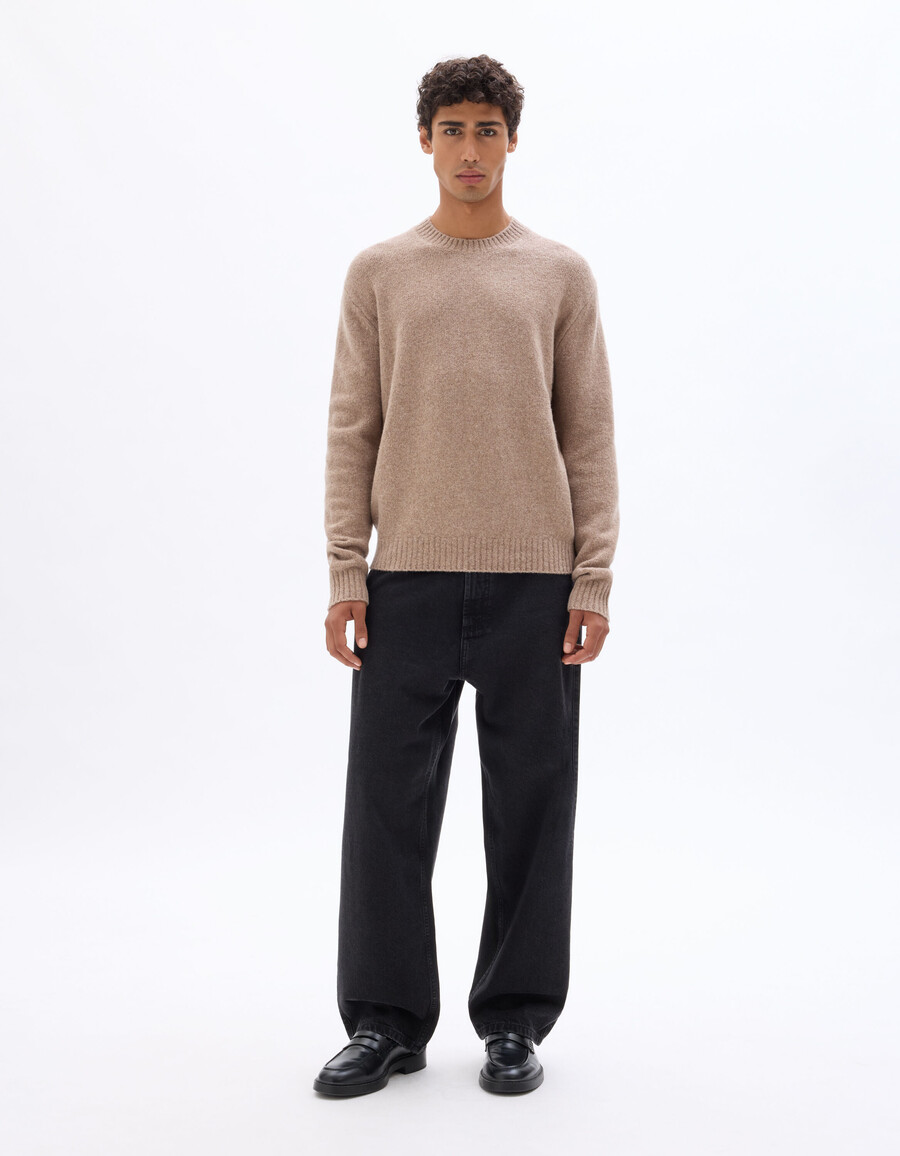 frottee-pullover aus wollmischung
