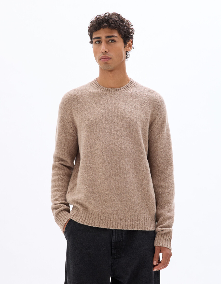 frottee-pullover aus wollmischung