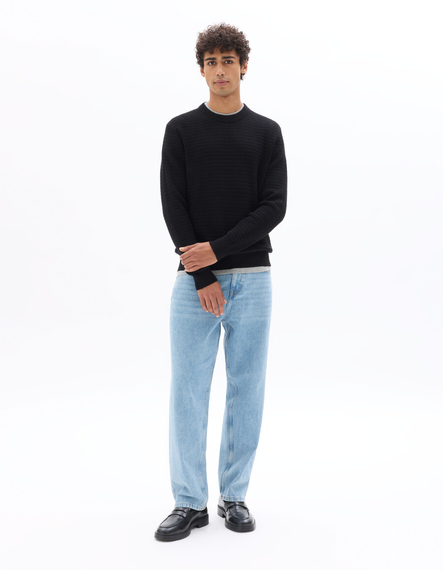 eleganter rundhalspullover 100 baumwolle