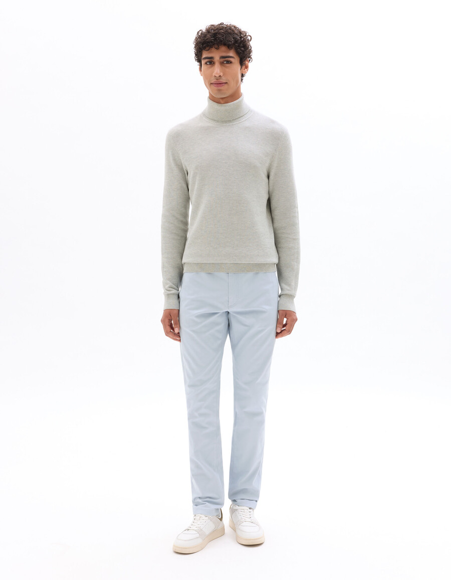rollkragenpullover aus piqué 100 baumwolle