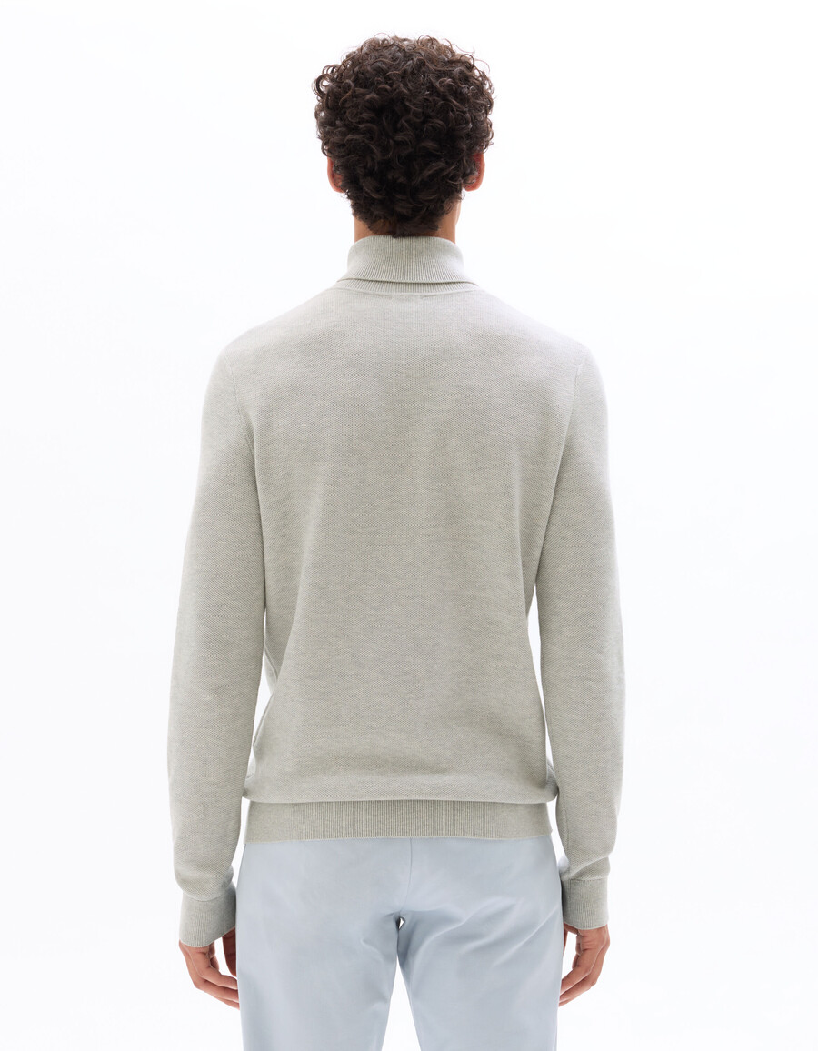 rollkragenpullover aus piqué 100 baumwolle