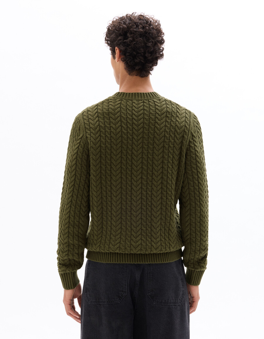 rundhals-strickpullover aus baumwollmischung