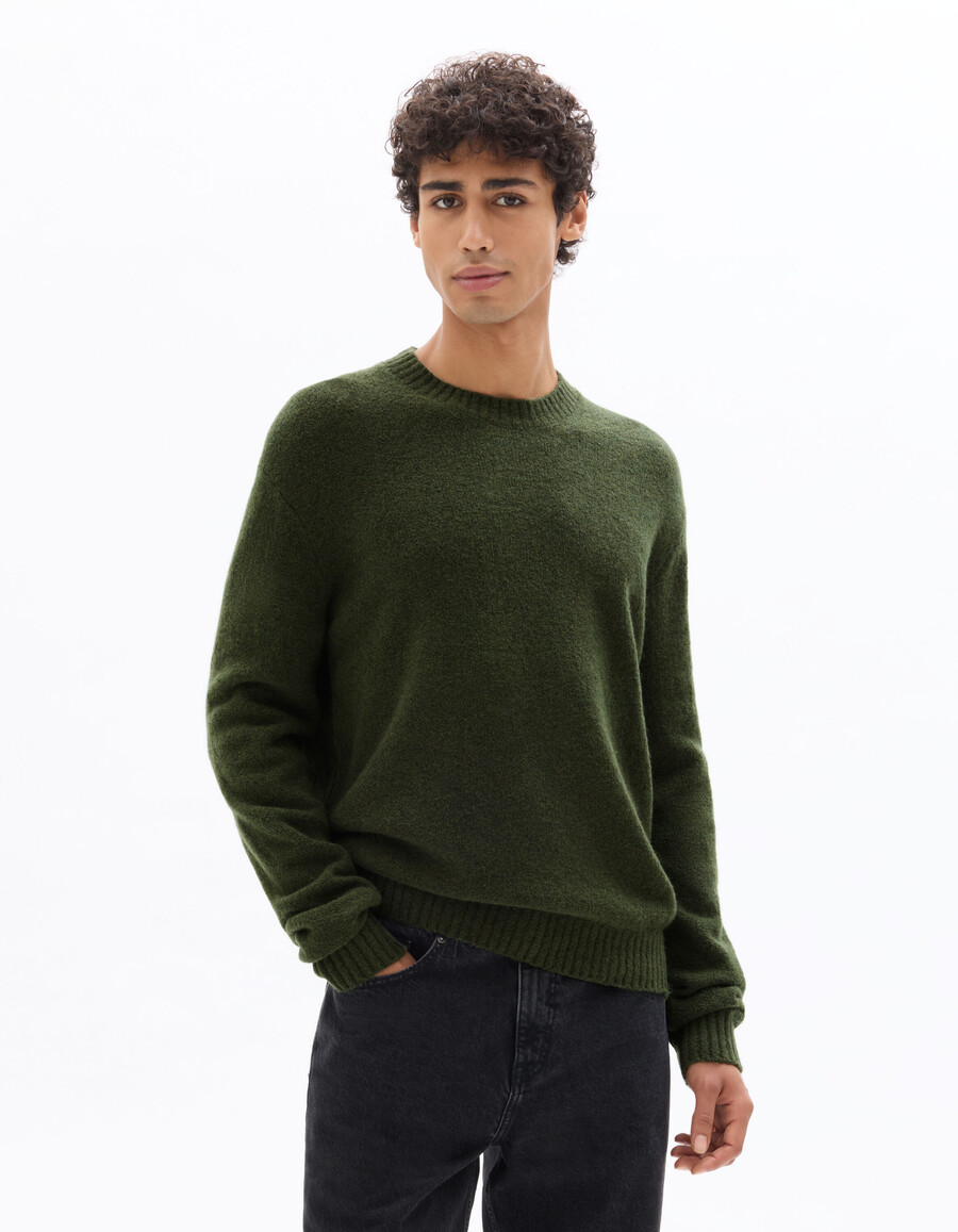 frottee-pullover aus wollmischung