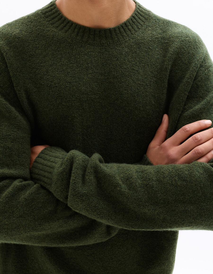 frottee-pullover aus wollmischung