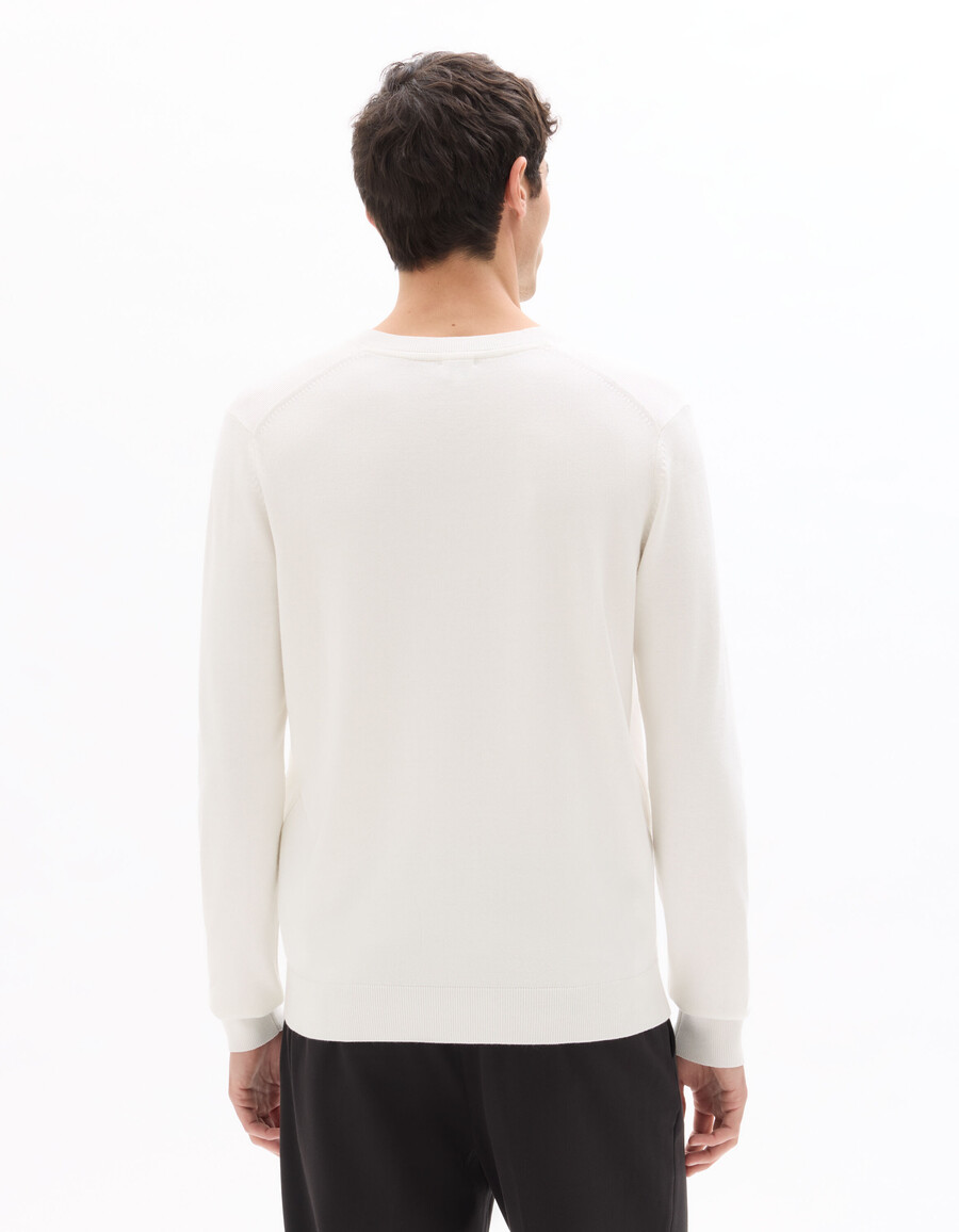 schlichter v-ausschnitt-pullover aus feinstrick