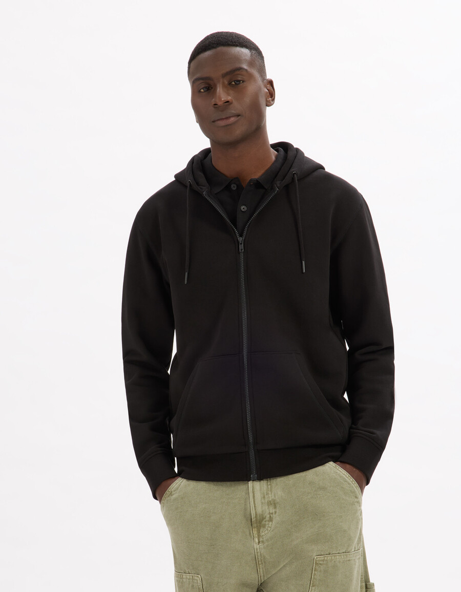 kapuzenpullover mit reißverschluss aus 100 baumwolle