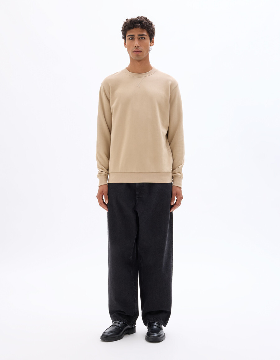 normales rundhals-sweatshirt aus 100 baumwolle