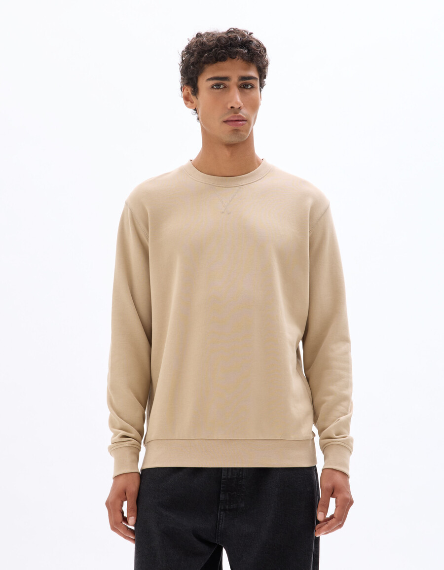 normales rundhals-sweatshirt aus 100 baumwolle