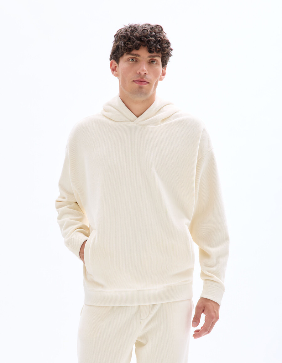übergroßer samt-kapuzenpullover