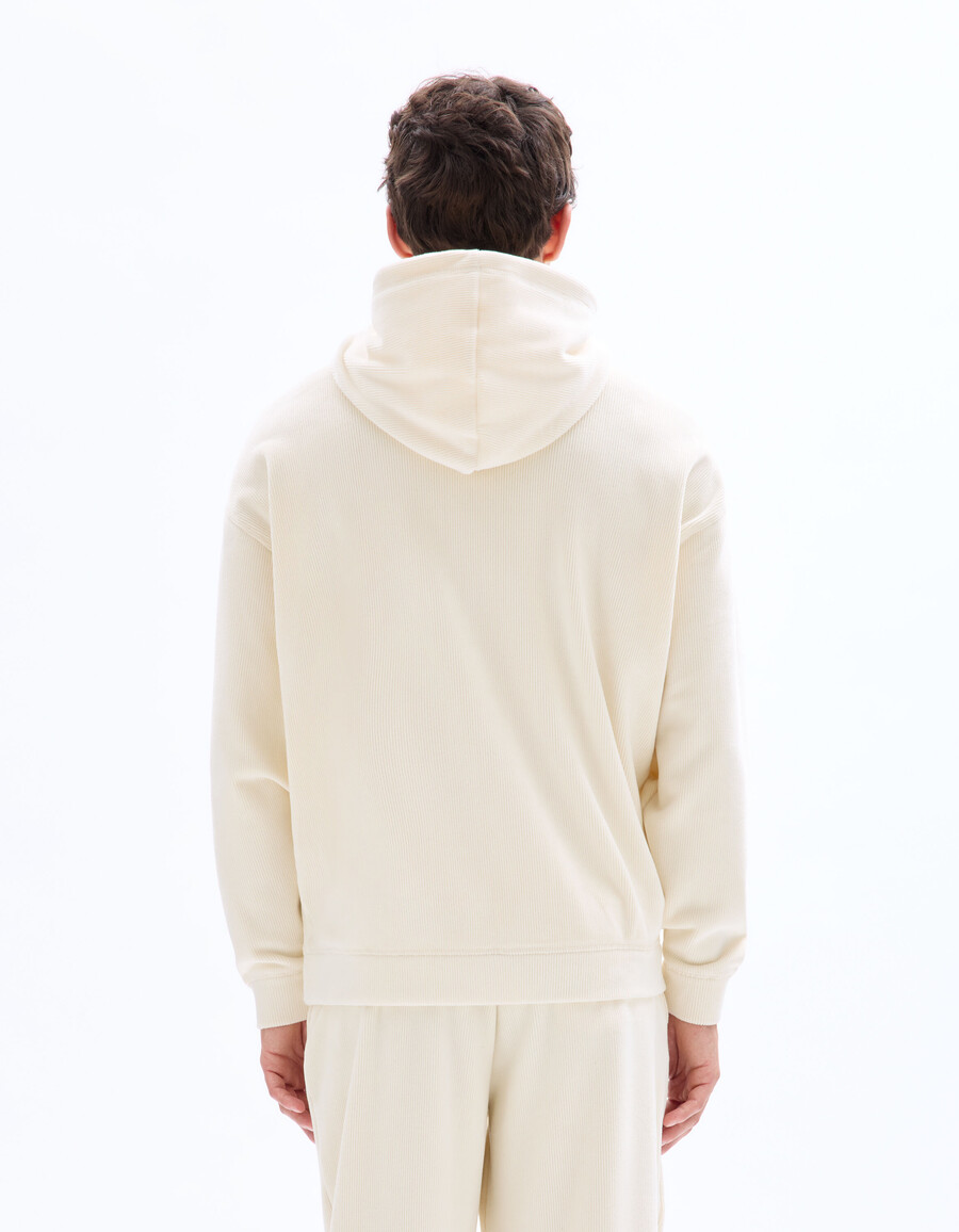 übergroßer samt-kapuzenpullover