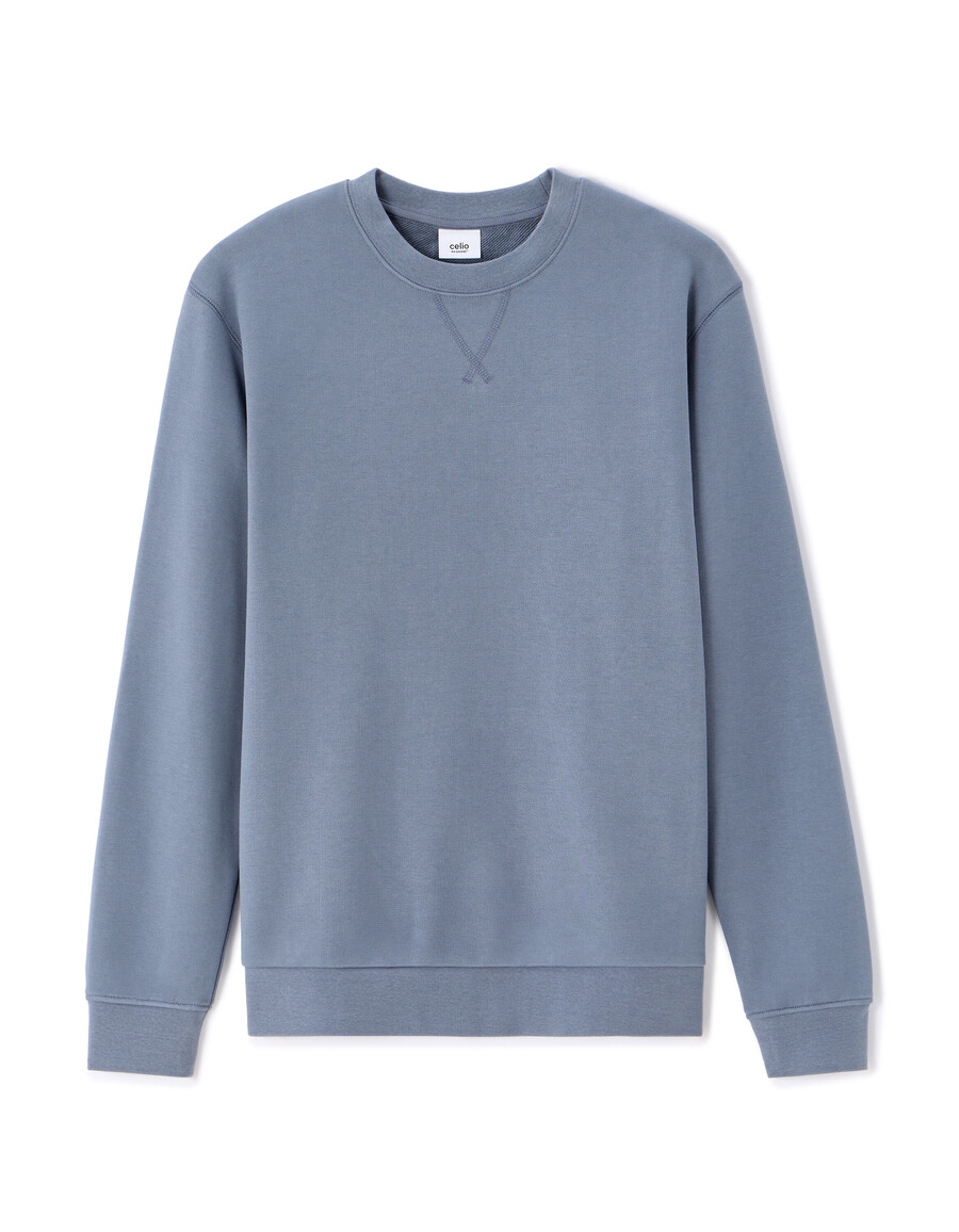normales rundhals-sweatshirt aus 100 baumwolle