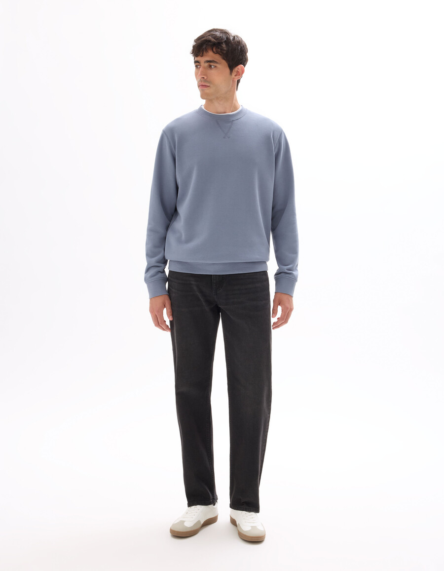 normales rundhals-sweatshirt aus 100 baumwolle
