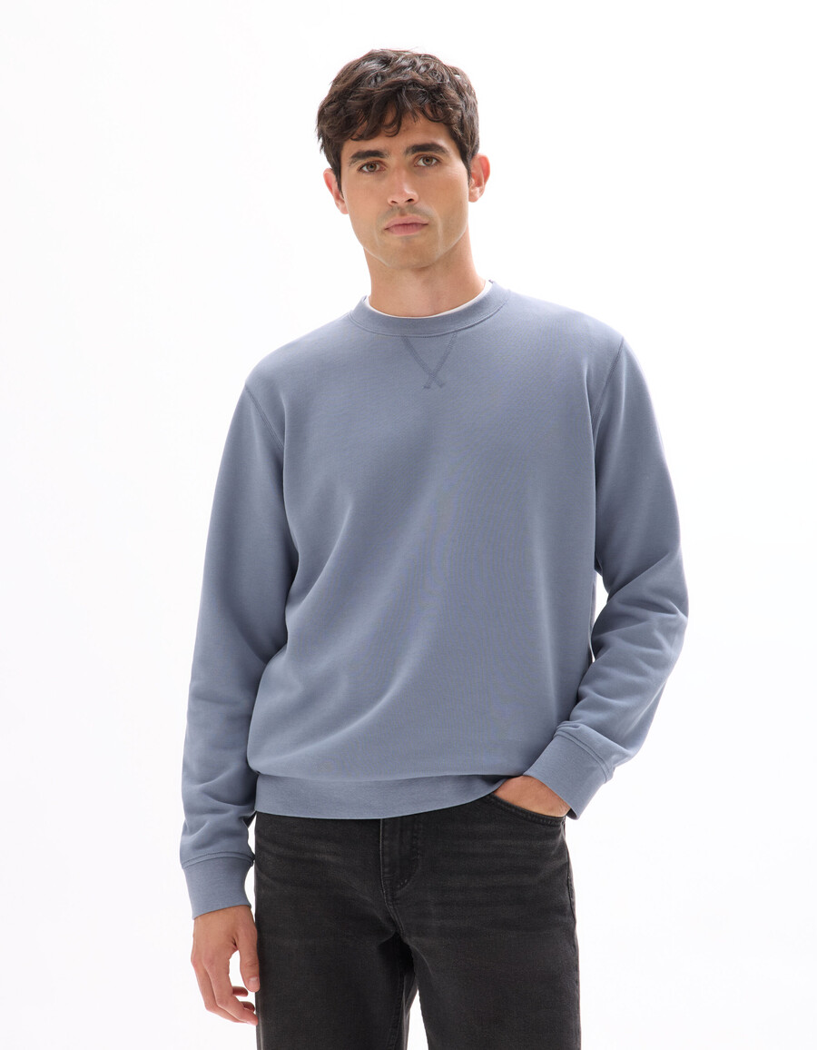 normales rundhals-sweatshirt aus 100 baumwolle