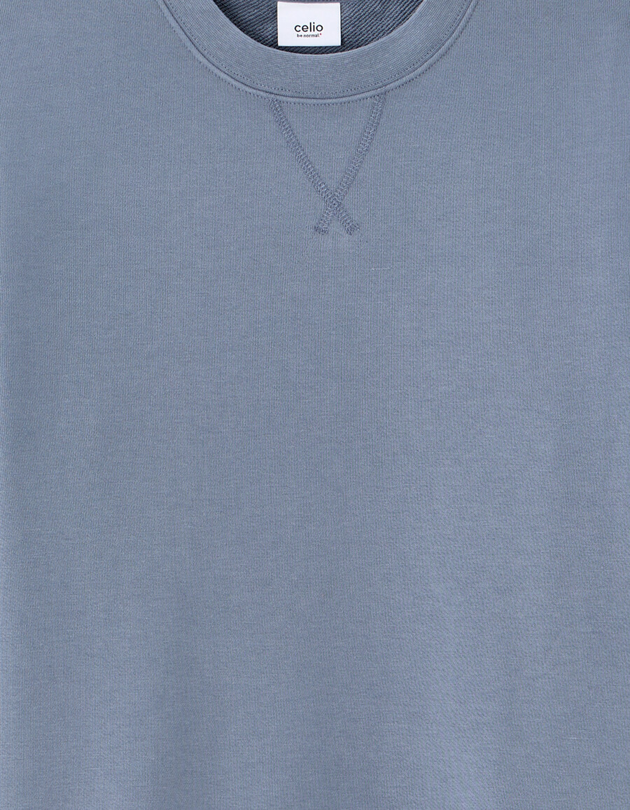 normales rundhals-sweatshirt aus 100 baumwolle