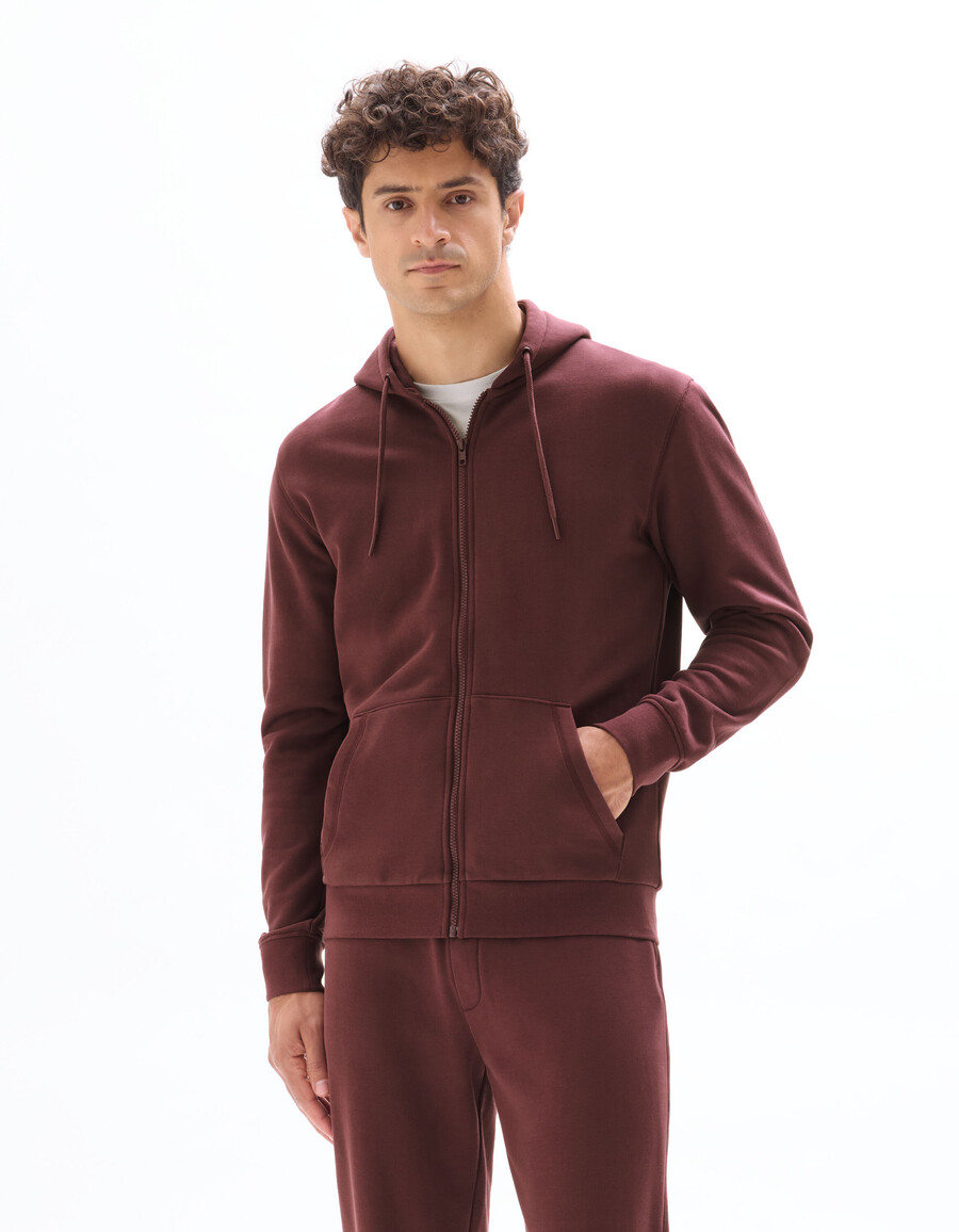 kapuzenpullover mit reißverschluss aus 100 baumwolle