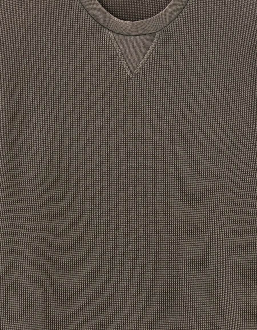 sweatshirt mit rundhalsausschnitt normale größe 100 geprägte baumwolle