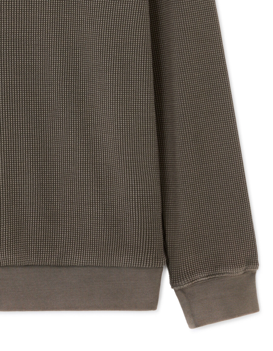 sweatshirt mit rundhalsausschnitt normale größe 100 geprägte baumwolle