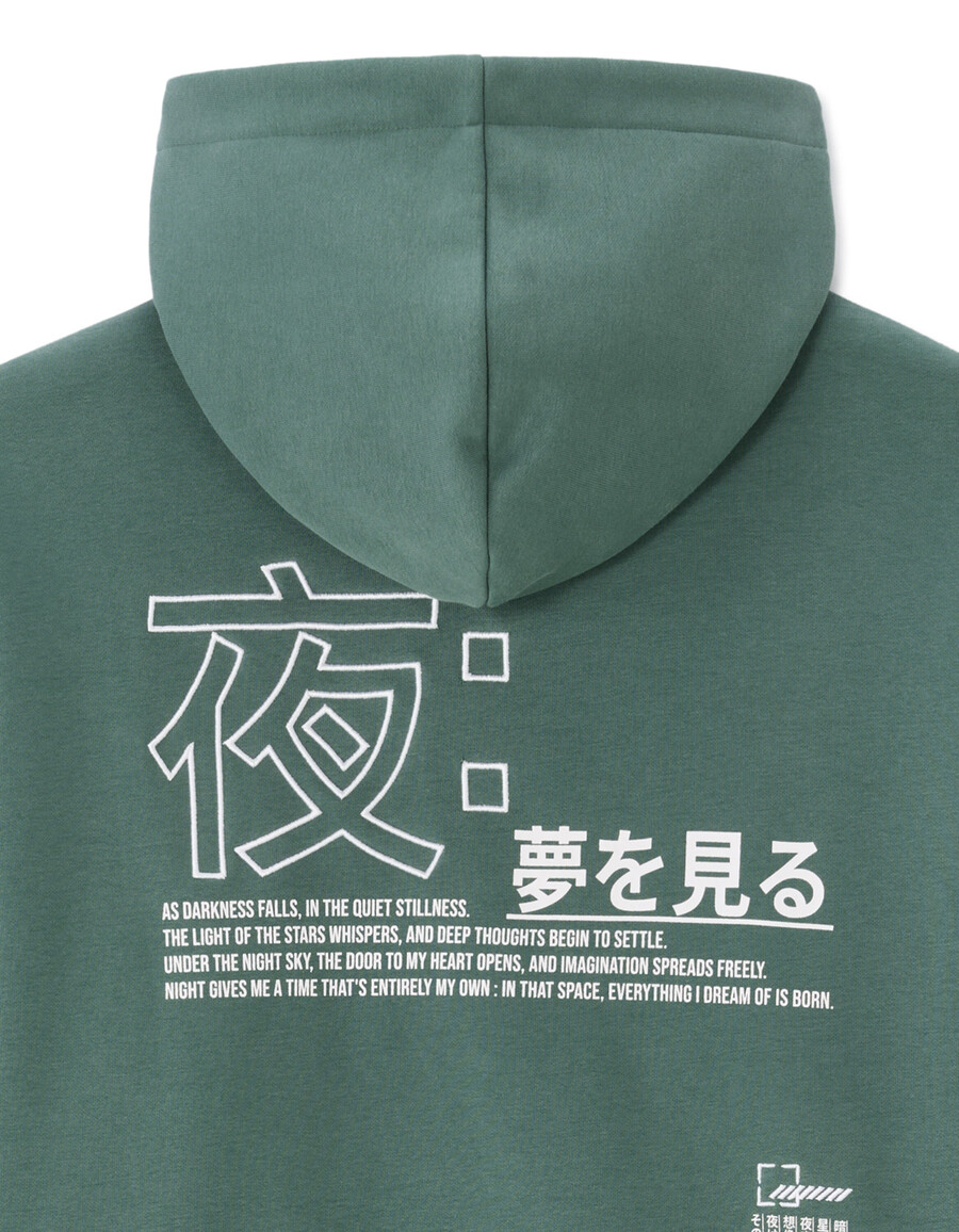 oversized kapuzenpullover mit asiatischem muster