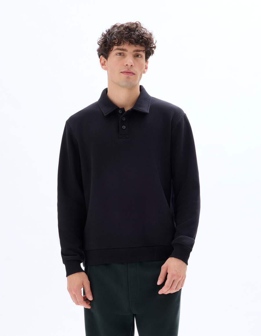 polo-sweatshirt in regulärer passform