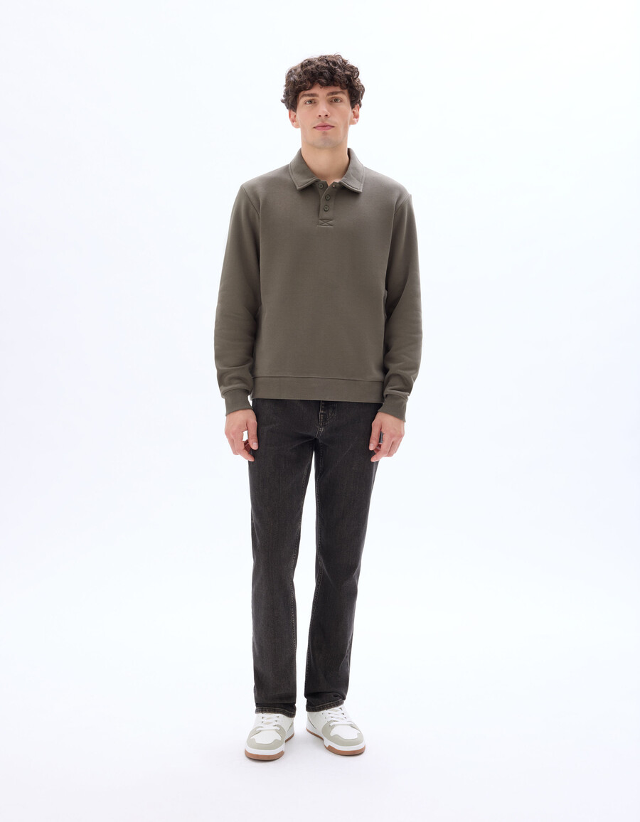 polo-sweatshirt in regulärer passform