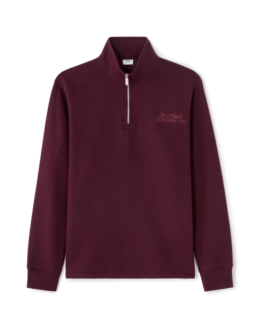 sweatshirt in regulärer passform mit besticktem truckerkragen
