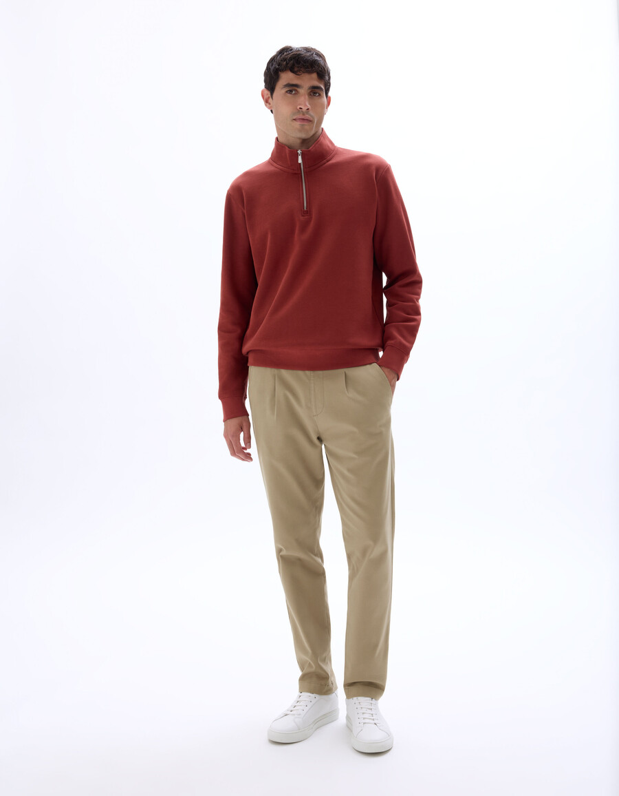 regular fit trucker neck sweatshirt
