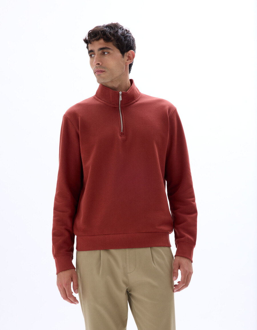 regular fit trucker neck sweatshirt