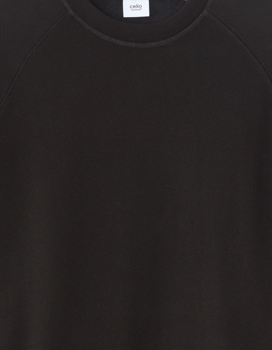 oversized piqué-sweatshirt mit rundhalsausschnitt
