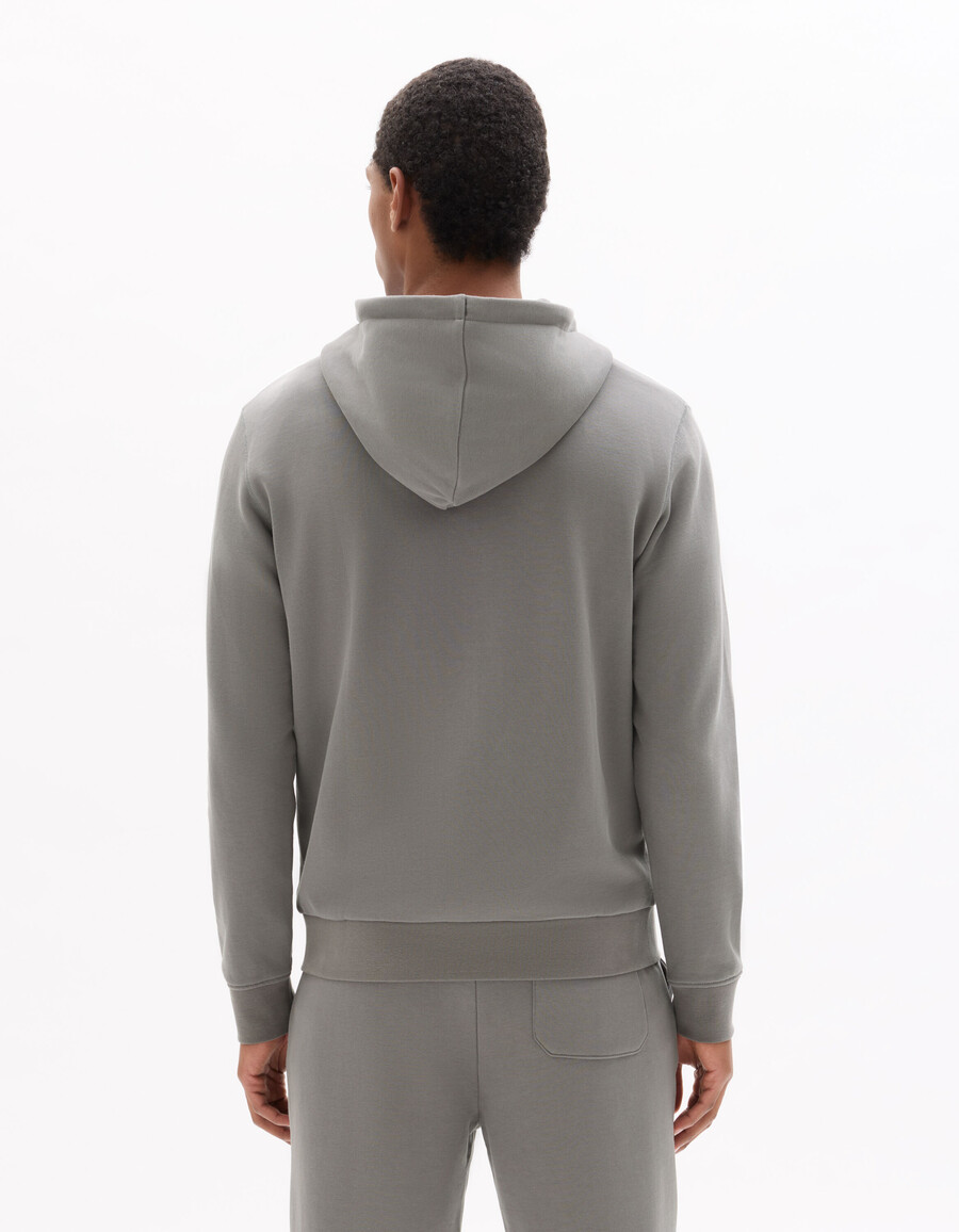 kapuzenpullover mit reißverschluss mittelgrau 100 baumwolle