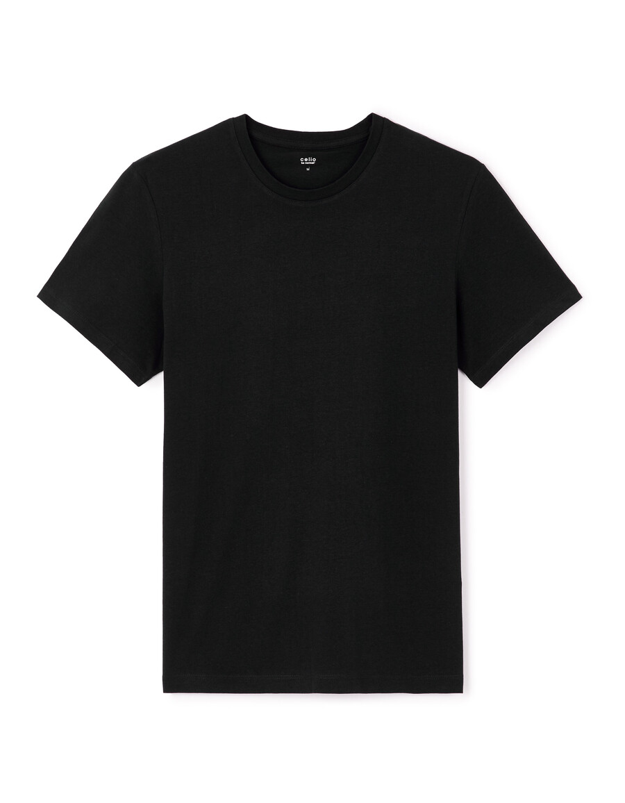 regular fit rundhals-t-shirt aus 100 baumwolle lang