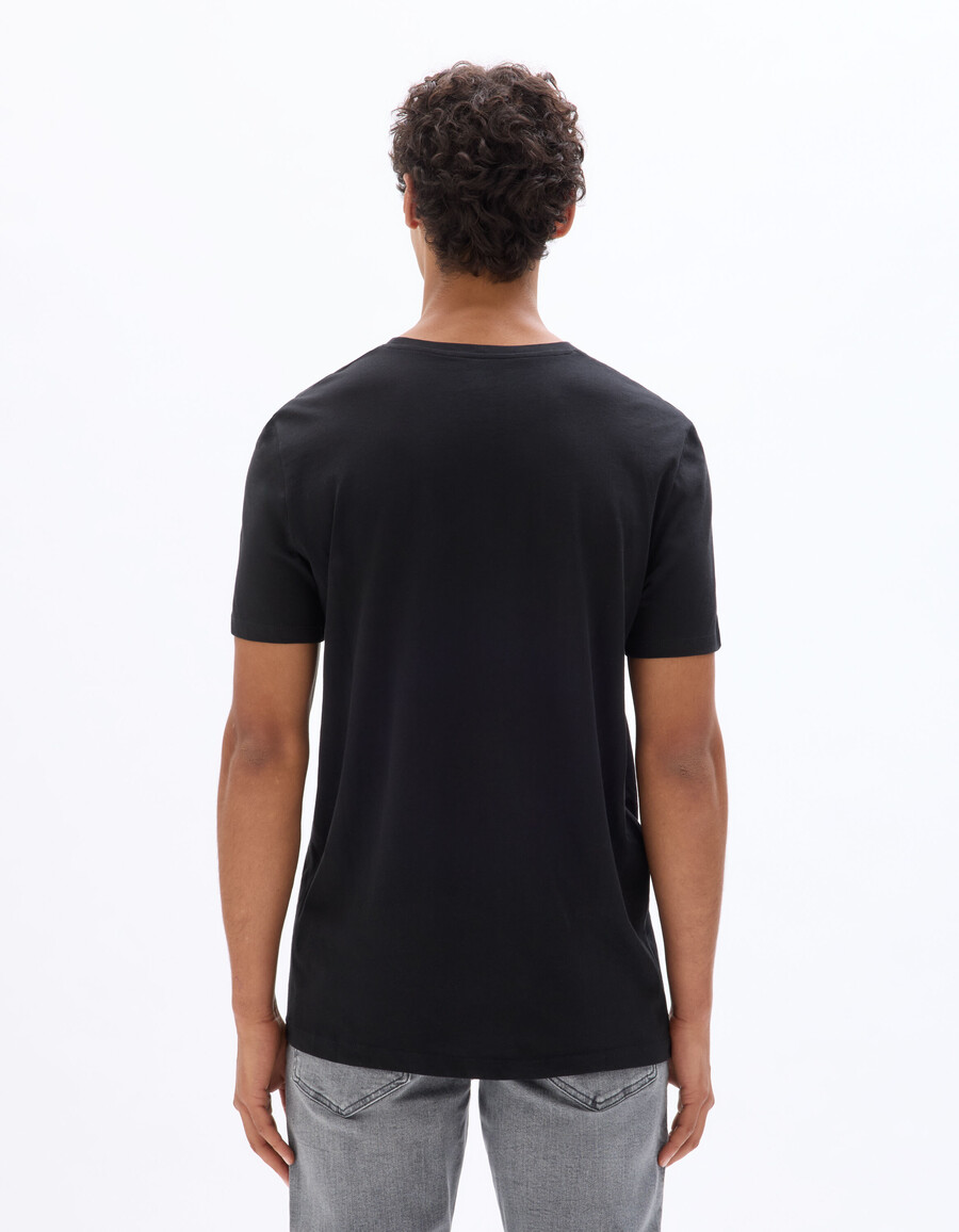 regular fit rundhals-t-shirt aus 100 baumwolle lang