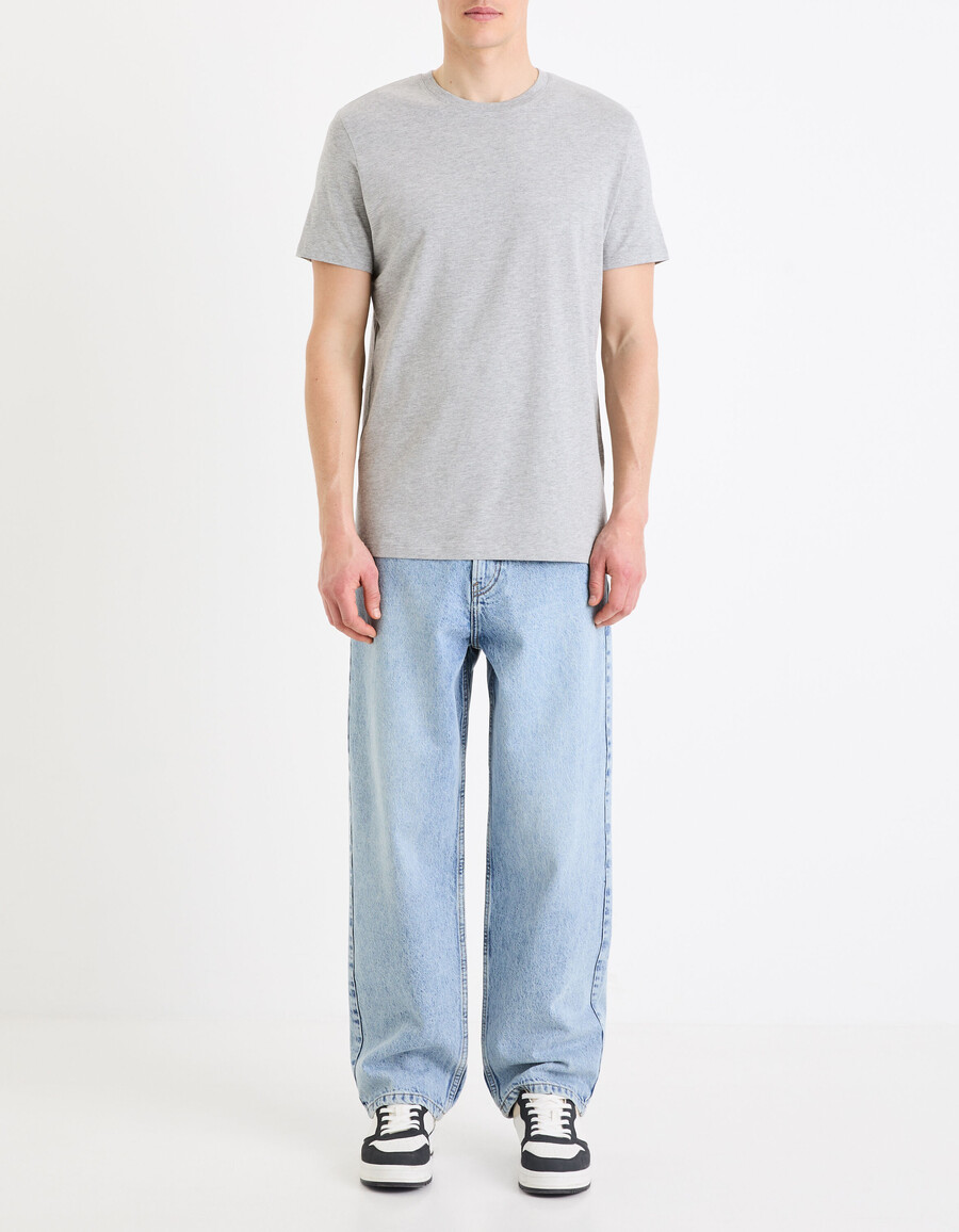 regular fit t-shirt mit rundhalsausschnitt baumwollmischung lange länge